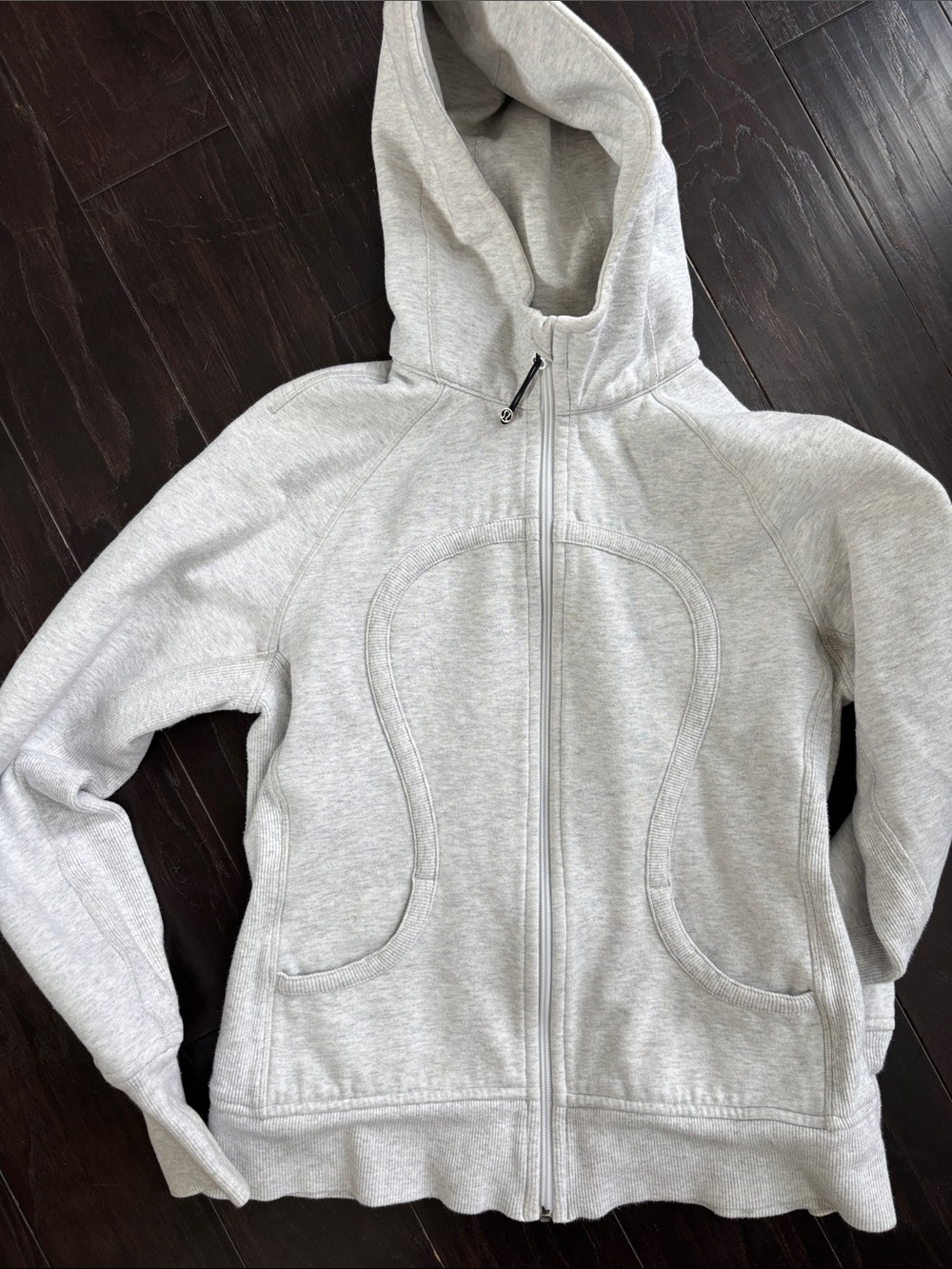 Lululemon Light Gray Metallic Scuba Hoodie Full Zip Jacket